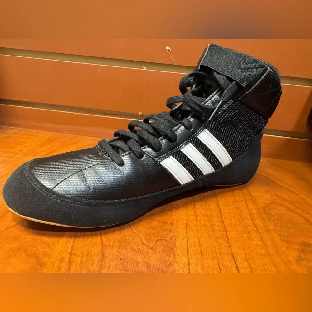 Adidas Black and White High-Top Athletic Shoes
